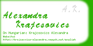 alexandra krajcsovics business card